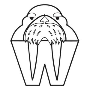 Rienda Libre Graphics - Decomural W Walrus Alphabet Childrens Nursery Ws-34477