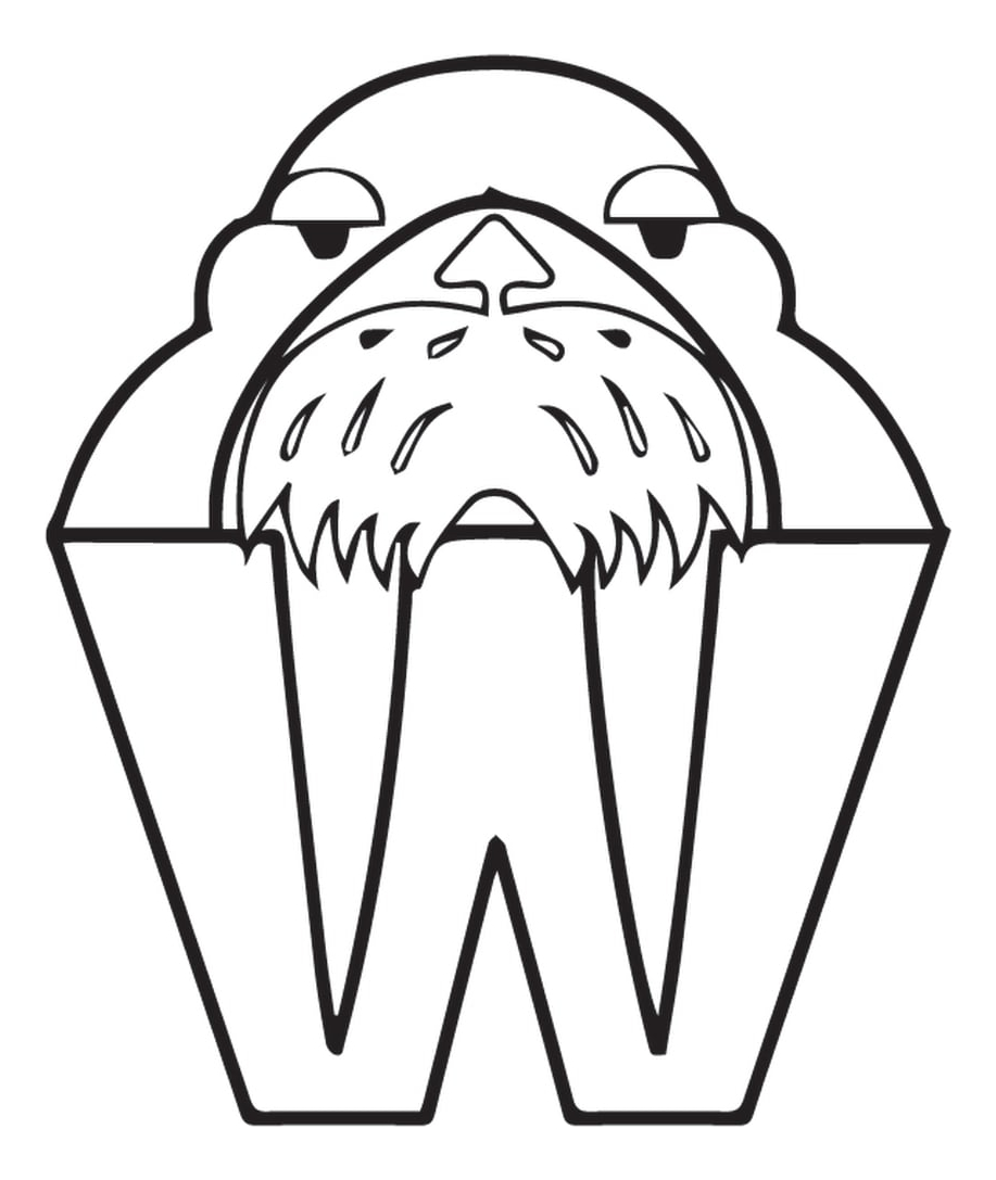 Rienda Libre Graphics - Decomural W Walrus Alphabet Childrens Nursery Ws-34477