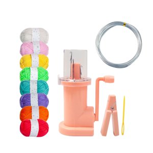 Magideal - Máquina De Tejer A Mano Juego De Herramientas De Costura Máquina De Tejer Cuerda Herramienta De Fabricación De Cuerda Manual De Reparación Hilo De Acr Rosa