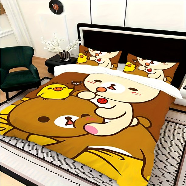 Hot Cute Bear Anime IP R-RilakkumaS Printed Pattern Suitable Suitable for Home Bedrooms Guest Rooms