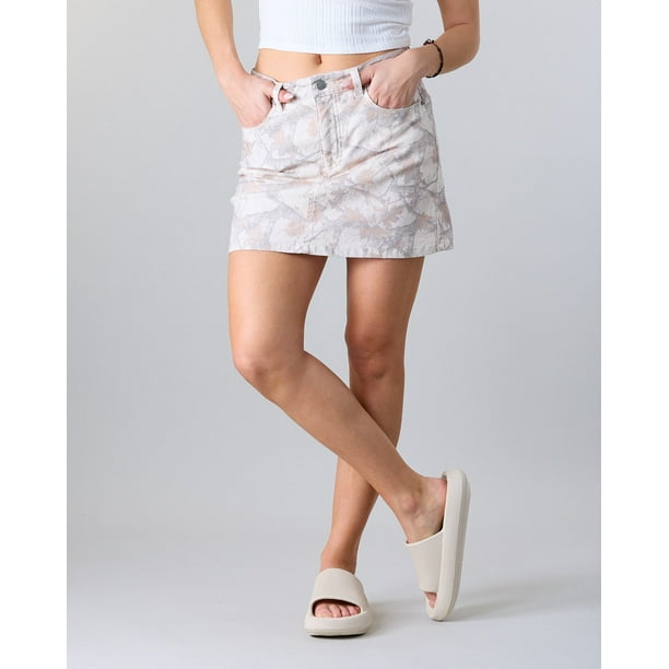 Falda Mujer Canvas Print con short interior Beige Polemic