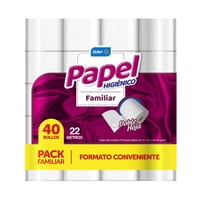 Papel Higiénico Familiar Doble Hoja 22 M 40 Un Lider