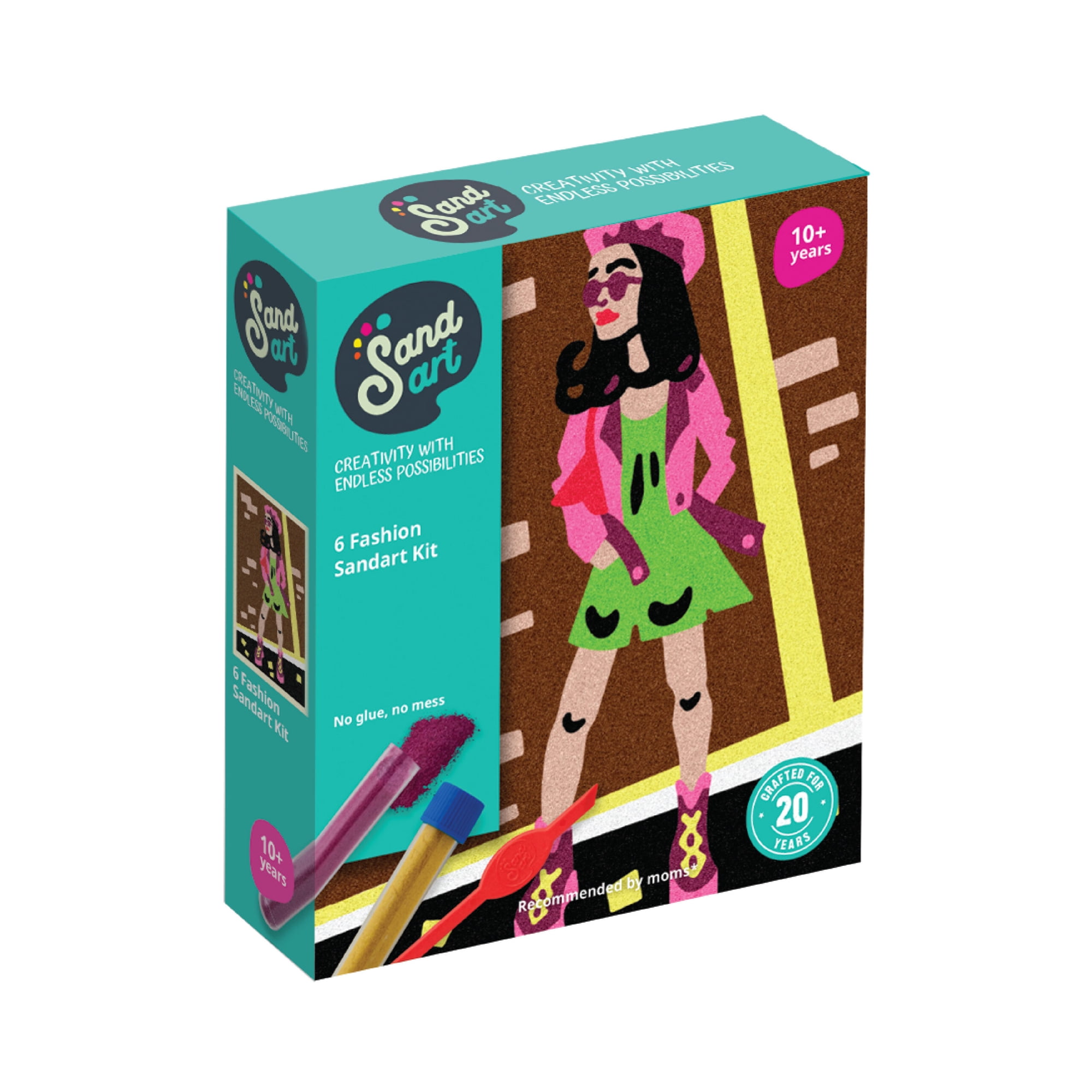Kit Arte Con Arena Moda Y Estilo 6 Diseños | Sandart | Manualidades Niños Sin Pantallas | Tsp6