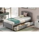 thumbnail image 3 of Twin Platform Storage Bed Wood Bed Frame with Two Drawers and Headboard, Gray, 3 of 3