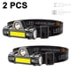 thumbnail image 1 of Linterna frontal recargable de 2 piezas, superbrillante y ligera, LED, con haz ajustable, ángulo y correa, resistente al agua, ideal para correr, acampar al aire libre, adultos y niños., 1 of 8