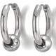 thumbnail image 5 of Pendientes de aro con bisagras de acero inoxidable con cuentas circulares para hombres y mujeres (2 unidades), 5 of 5