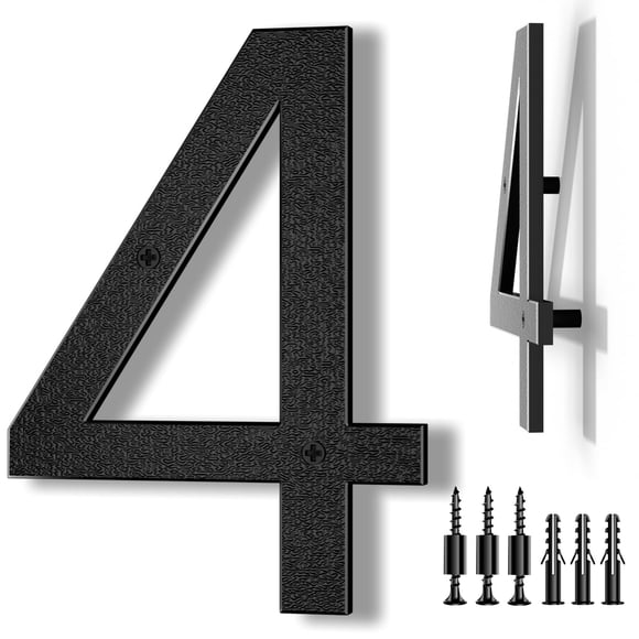 Números para casa IVERRA de 20 cm, negros, de plástico ABS, flotantes (4)