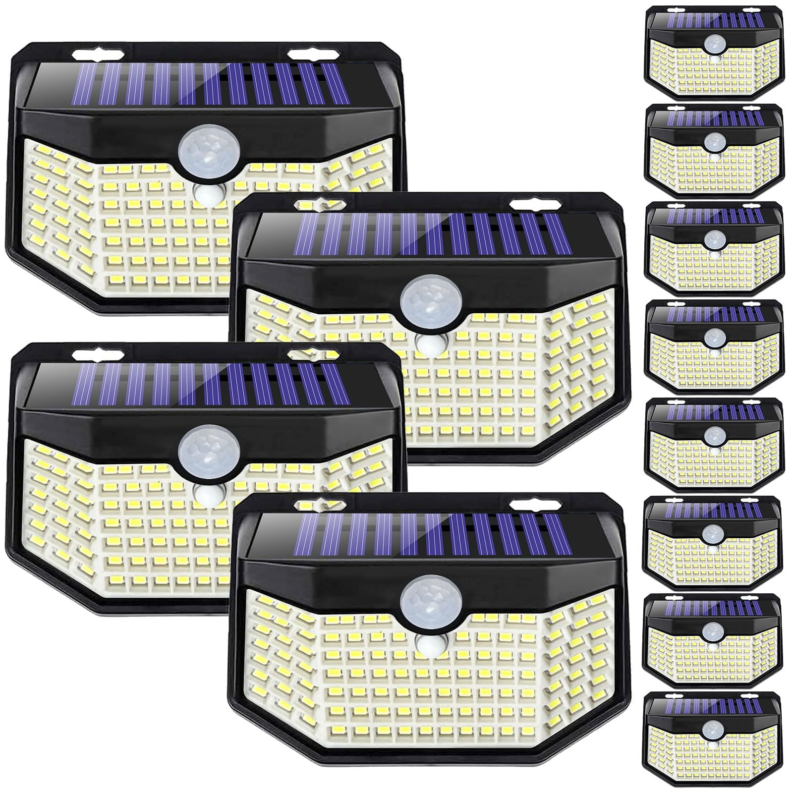 Luces Solares De Pared Para Exterior Hmcity De 120 Led Con Sensor De Movimiento Ip65