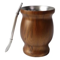 Bothyi - Kit De Taza De Mate Para Regalar, Taza De Té De Doble Pared Para Dormitorio, Salón De Té, Oficina, Color Marrón