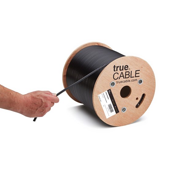 Cable Ethernet TRUE CABLE Cat5e 152 m Negro Resistente a los Rayos UV