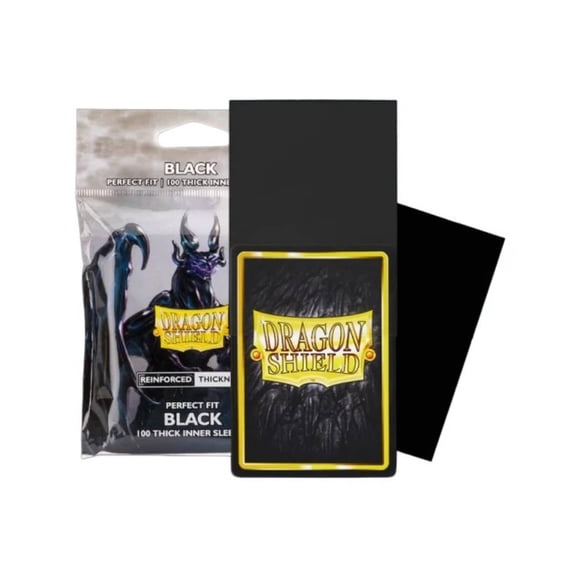 Dragon Shield Perfect Fit Standard Thick Inner Sleeves,Black