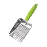 Magideal - Pala De Limpieza Para Arena De Gatos, Herramienta Limpiadora De Mango Largo Para Mascotas, Pala De Arena Para Gatos, De Metal Para Conejos Y Cachorros Verde