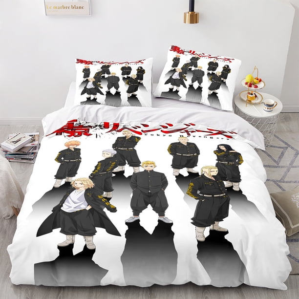 Tokyo Revengers Bedding Set Single Twin Full Queen King Size Tokyo Avengers Bed Set Aldult Kid Bedroom Duvetcover Sets 3D 3Bed Sheets