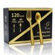 thumbnail image 1 of Juego de cubiertos desechables dorado ZhuangJia 120 piezas, 1 of 8
