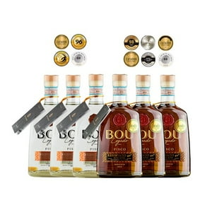 Bou - Caja X6 Piscos Legado 40º Blanco Y Roble