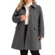 thumbnail image 1 of Abrigo de mujer talla grande Agnes Orinda con cuello vuelto, abotonado, cálido, largo con bolsillo 3X gris, 1 of 6