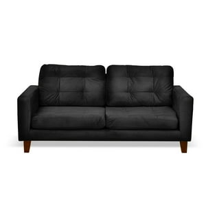 Latam Home - Sofa Napoles 3C Tela Velvet Negro