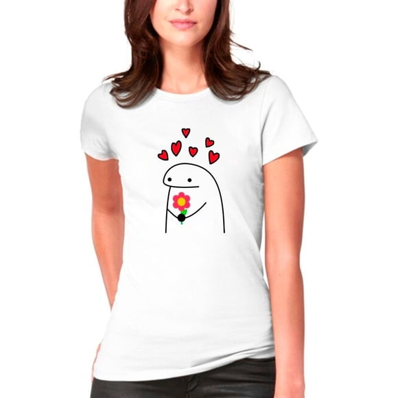 Polera Estampada Memes Deformitos Flor Corazon Amor