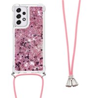 Funda Foxdock Para Samsung Galaxy A33 5G Con Cuerda Ajustable, Brillo Líquido, Protección Antigolpes Y Lente – Ideal Para Regalo