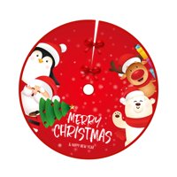 Bothyi - Cubierta De La Base De La Falda Del Árbol De Navidad 90 Cm Redonda Cálida Para La Decoración Del Hogar Fiesta Estilo De Vacaciones A