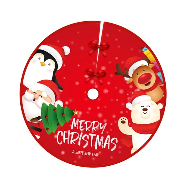Cubierta De La Base De La Falda Del árbol De Navidad 90 Cm Redonda Cálida Para La Decoración Del Hogar Fiesta Estilo De Vacaciones A