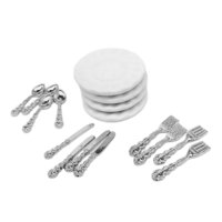 Bothyi - Plato De Porcelana Para Casa De Muñecas 1/12, Caja Para Habitación De Casa De Muñecas, Muebles Para Muñecas Infantiles, Argent