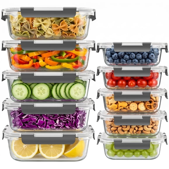 Contenedores para Alimentos Dealusy 10 Juegos 36oz y 12oz Herméticos