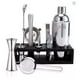 thumbnail image 1 of Coctelera Set Bartender Bar 12 Piezas Inoxidable Base Madera Cantina Color Negro, 1 of 2