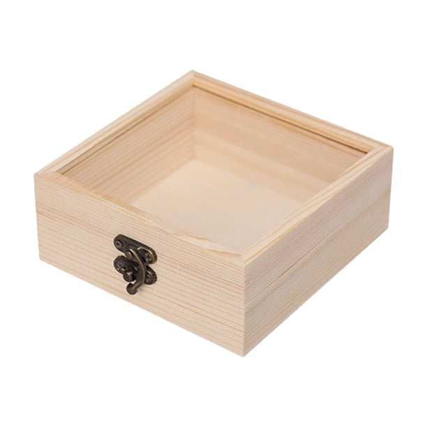 Caja De Almacenamiento De Madera, Vitrina De Joyería, Caja De Regalo Artesanal Cuadrada Vintage