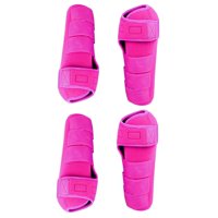 Ioensy - 4X Botas De Caballo Soporte Reutilizable Protección Transpirable Cómodas Cubiertas De Piernas L Rosa Rosa