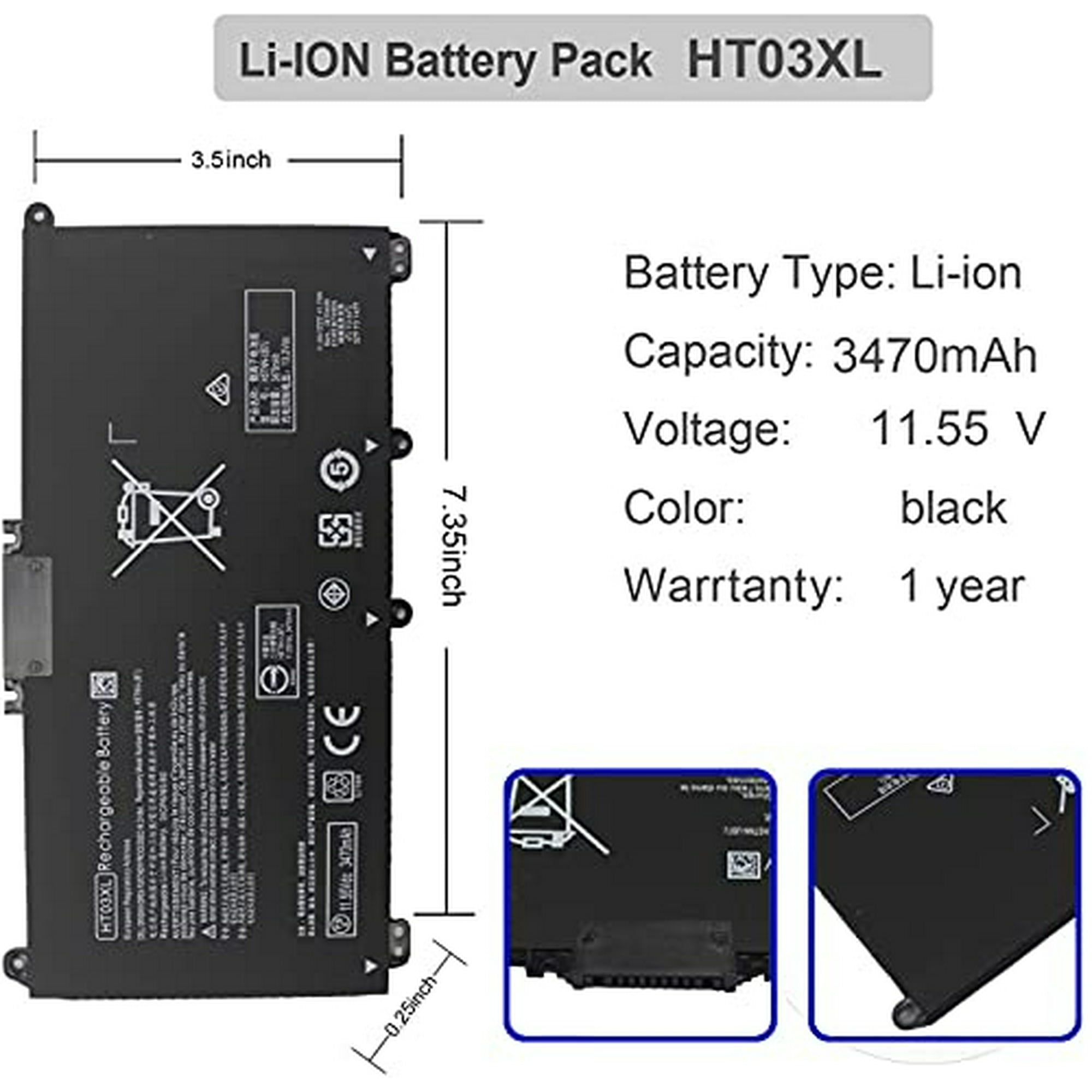 Batería An·gwel Ht03xl Para Laptop Compatible Con Hp Pavilion 14-ce 14