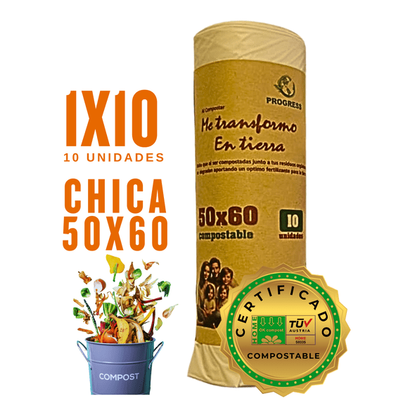 Bolsa de Basura Compostable y Biodegradable | 50x60 cm | 10 unidades