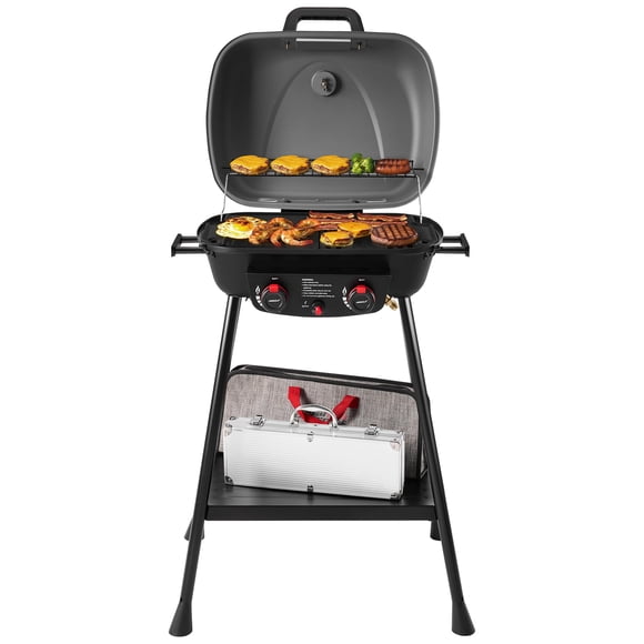 Parrilla a gas portátil de 2 quemadores Royal Gourmet GT2003 17000 BTU