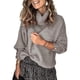 thumbnail image 2 of 1 suéter de cuello alto - gris Otoño e invierno Sudadera con capucha de mujer Suéter de punto de cuello alto, 2 of 5