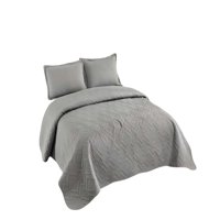 Genérico - Quilt Cubrecama De Verano Con Colores Lisos King Gris