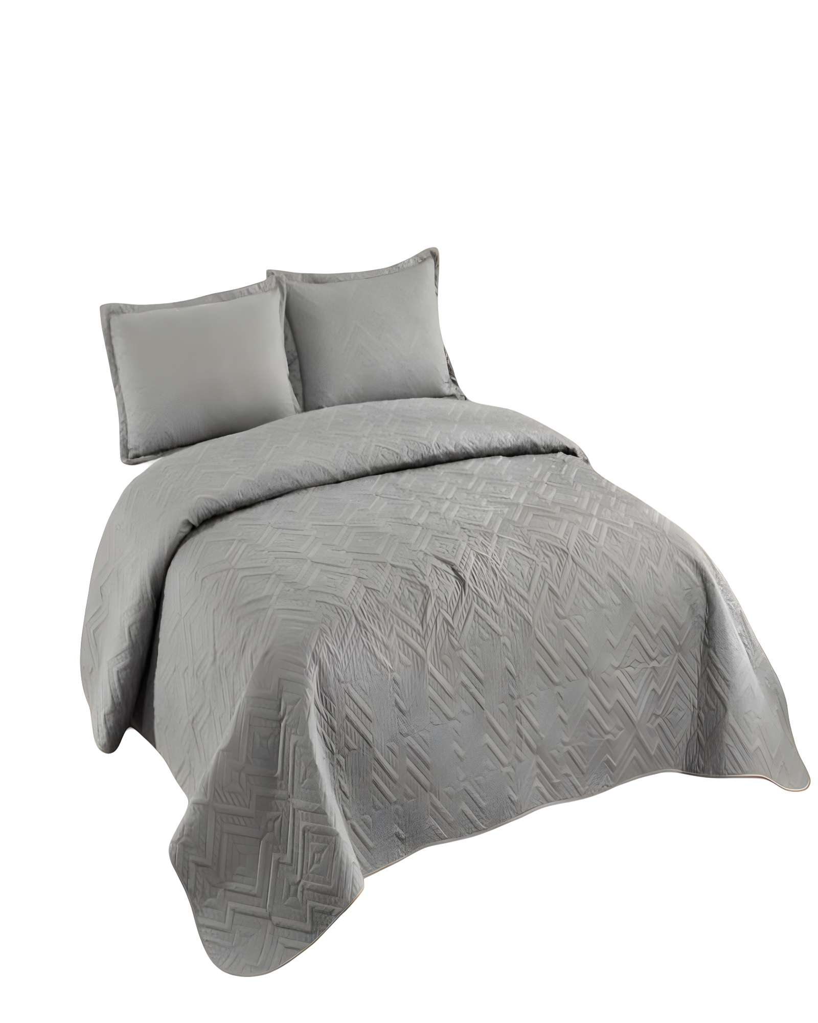 Genérico - Quilt Cubrecama De Verano Con Colores Lisos King Gris
