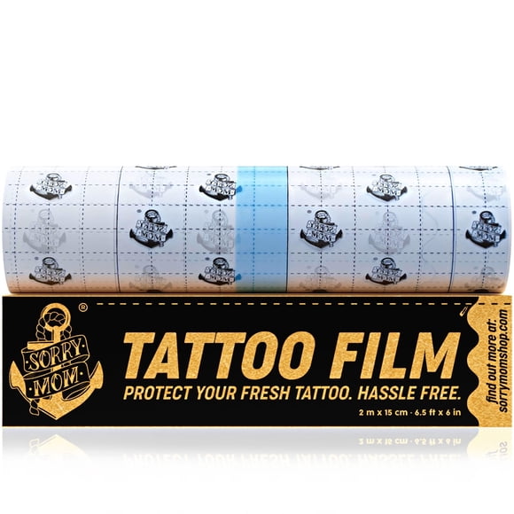 Film transparente impermeable para el cuidado posterior del tatuaje Sorry Mom
