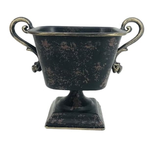 Bothyi - Cubo De Flores De Hierro Rústico, Maceta, Decoración De Mesa, Centros De Mesa, Negro