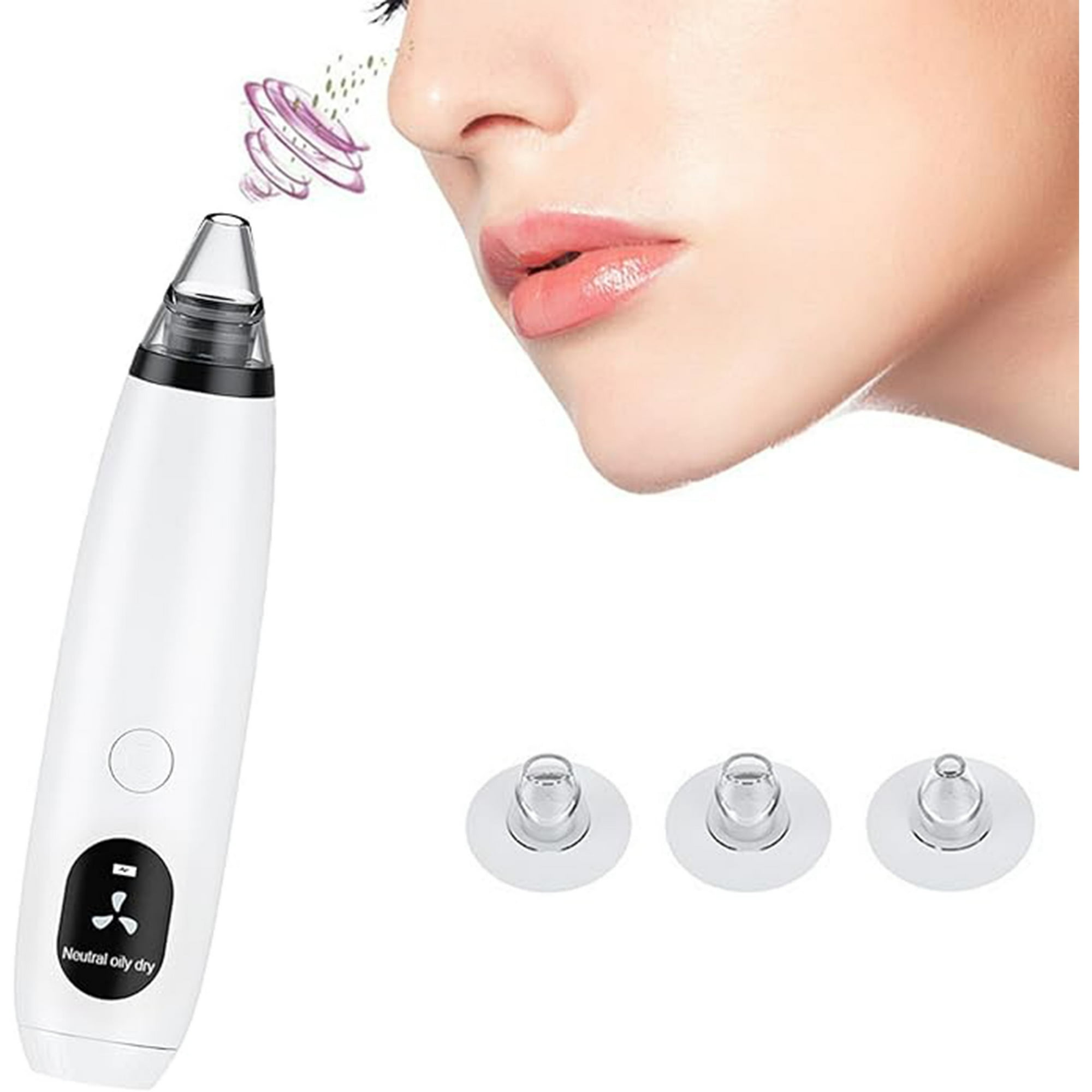 Veatool - Medidor De Cabeza Negra De Aspiración Al Vacío, Medidor De Belleza De Limpieza De Poros, 3 Niveles De Intensidad Ajustables, Equipado Con Múltiples Cabezas De Aspiración