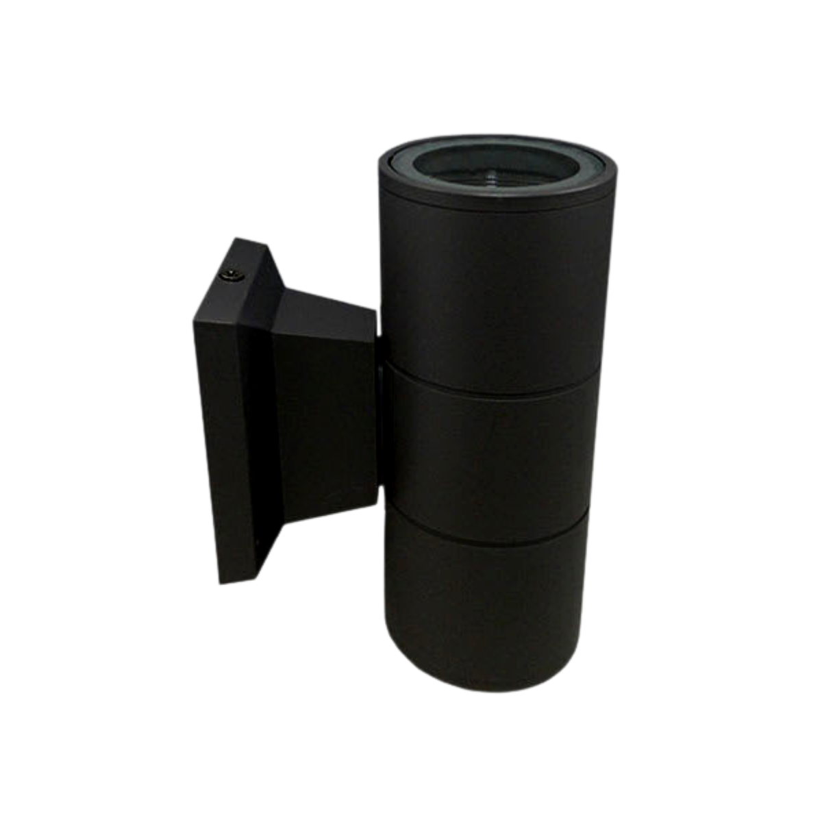 Konnergie - Aplique Doble Cilindro Negro Gu10 Exterior Luz Calida