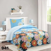 Gnerico - Cubrecama Quilt Sherpa 1 1/2 Plazas - Mundo Floral Michelle M941
