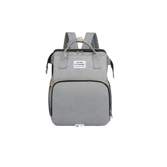 Mochila 3 en 1 Pañalera Cuna y Mudador Portátil para Bebés Gris