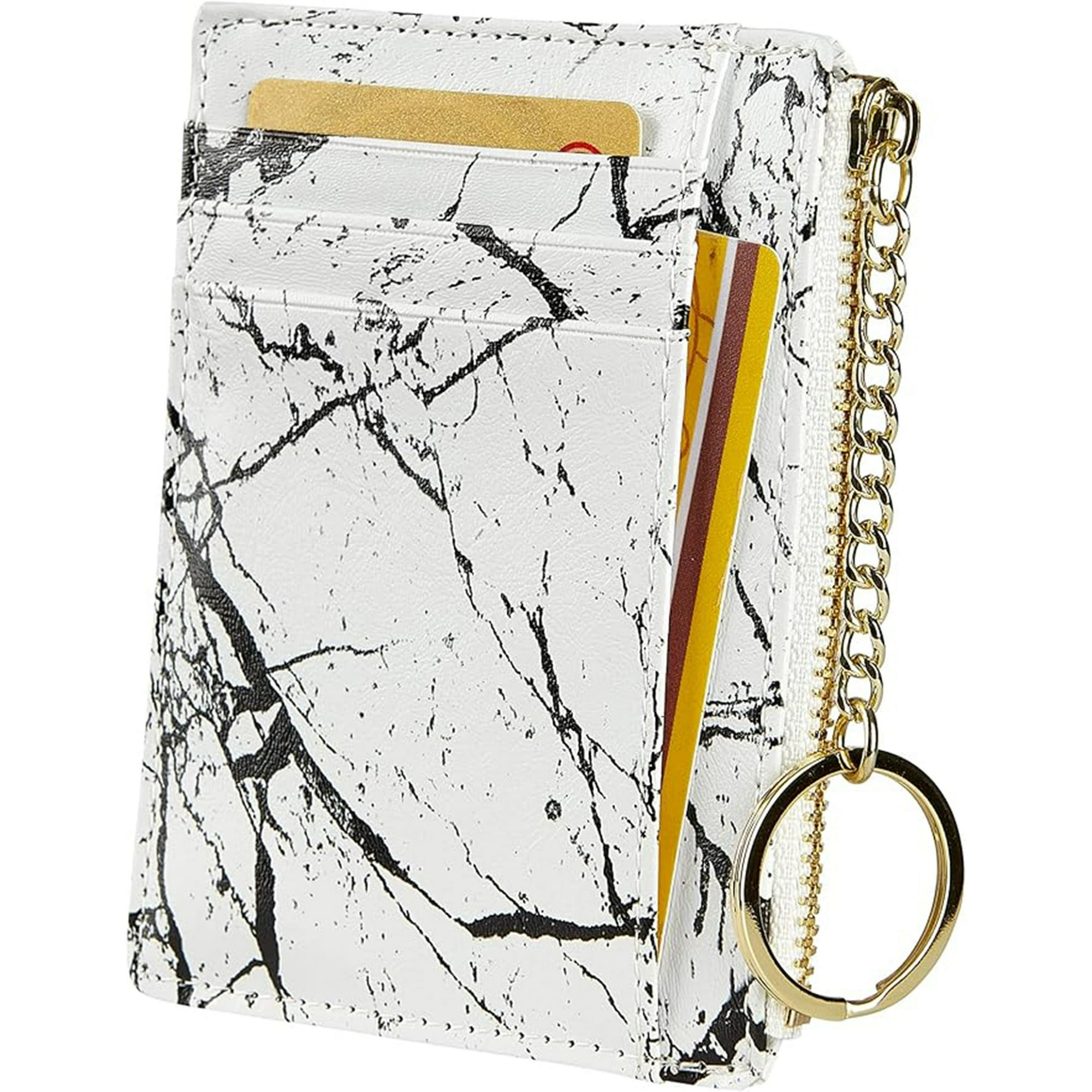 Veat00l - Bolsa De Tarjetas De Bolsillo Para 8 Tarjetas, Minimalista, Billetera De Diseño Ultradelgado, Con Llavero