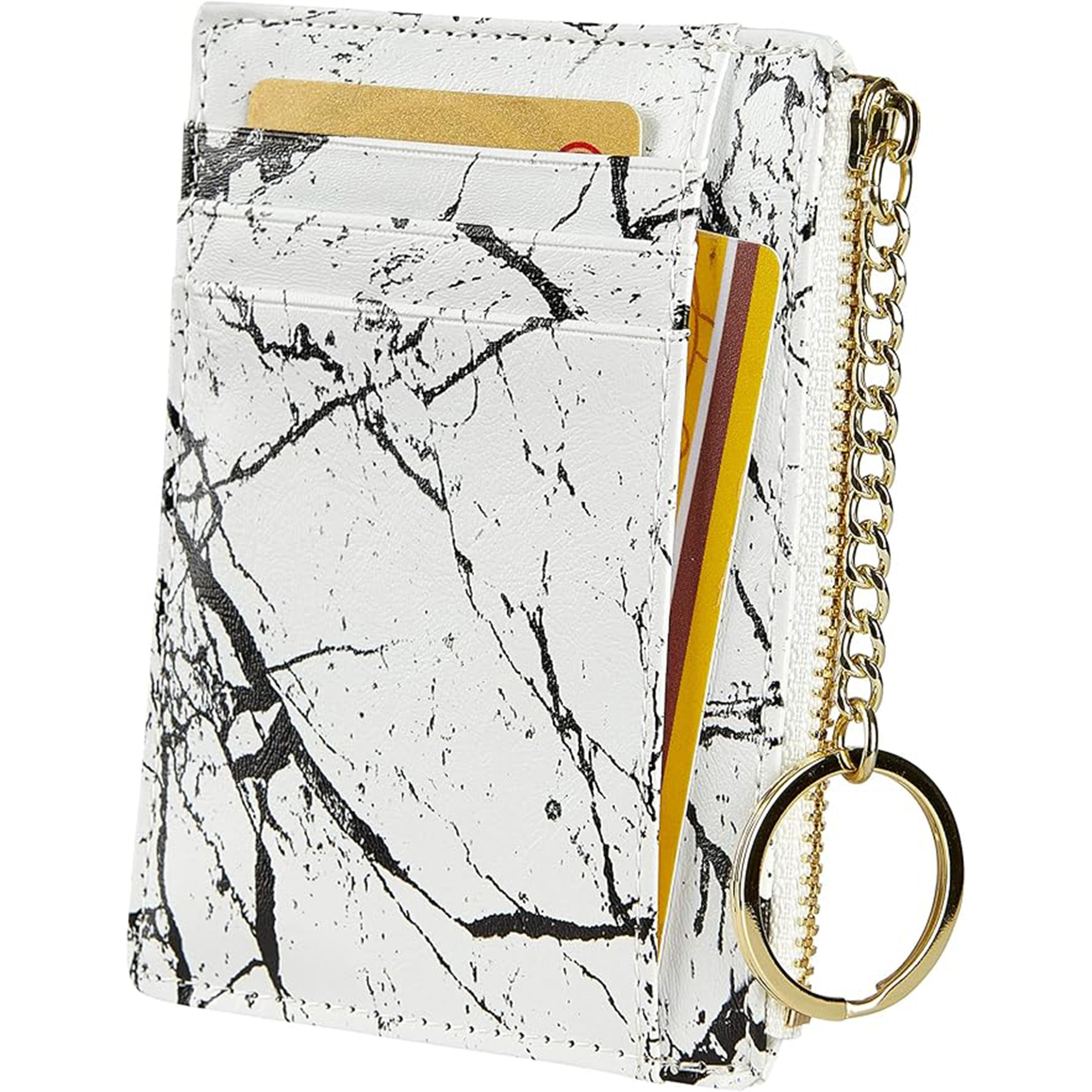 Veat00L - Bolsa De Tarjetas De Bolsillo Para 8 Tarjetas, Minimalista, Billetera De Diseño Ultradelgado, Con Llavero