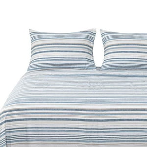 Dib - Sabanas Microfibra 2 Plaza Lineas Azul / Beige