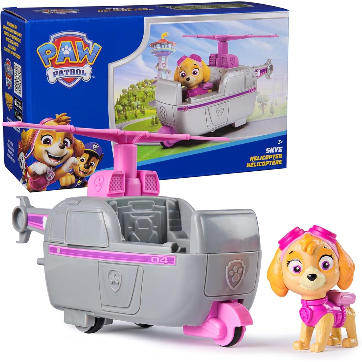 Helicaptero Skye Paw Patrol Juguete Con Figura Coleccionable
