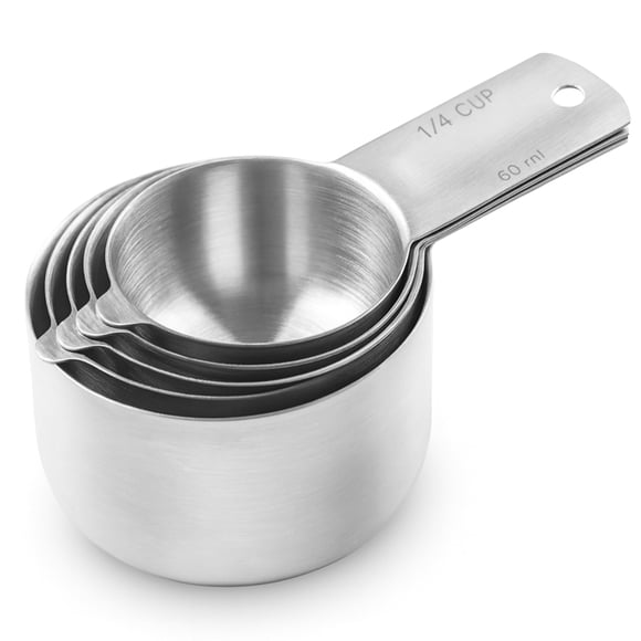 Juego de 6 tazas medidoras de acero inoxidable Bellemain, de una sola pieza