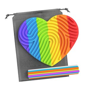 Magideal - Tablero De Actividad Sensorial, Bolsa De Almacenamiento De Juguetes Sensoriales, Juguete De Coordinación Portátil Silencioso, Juguete Sensorial Fidget Corazón