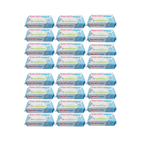 Pack 24 Toallitas Húmedas Simonds Aqua 99% Agua purificada.