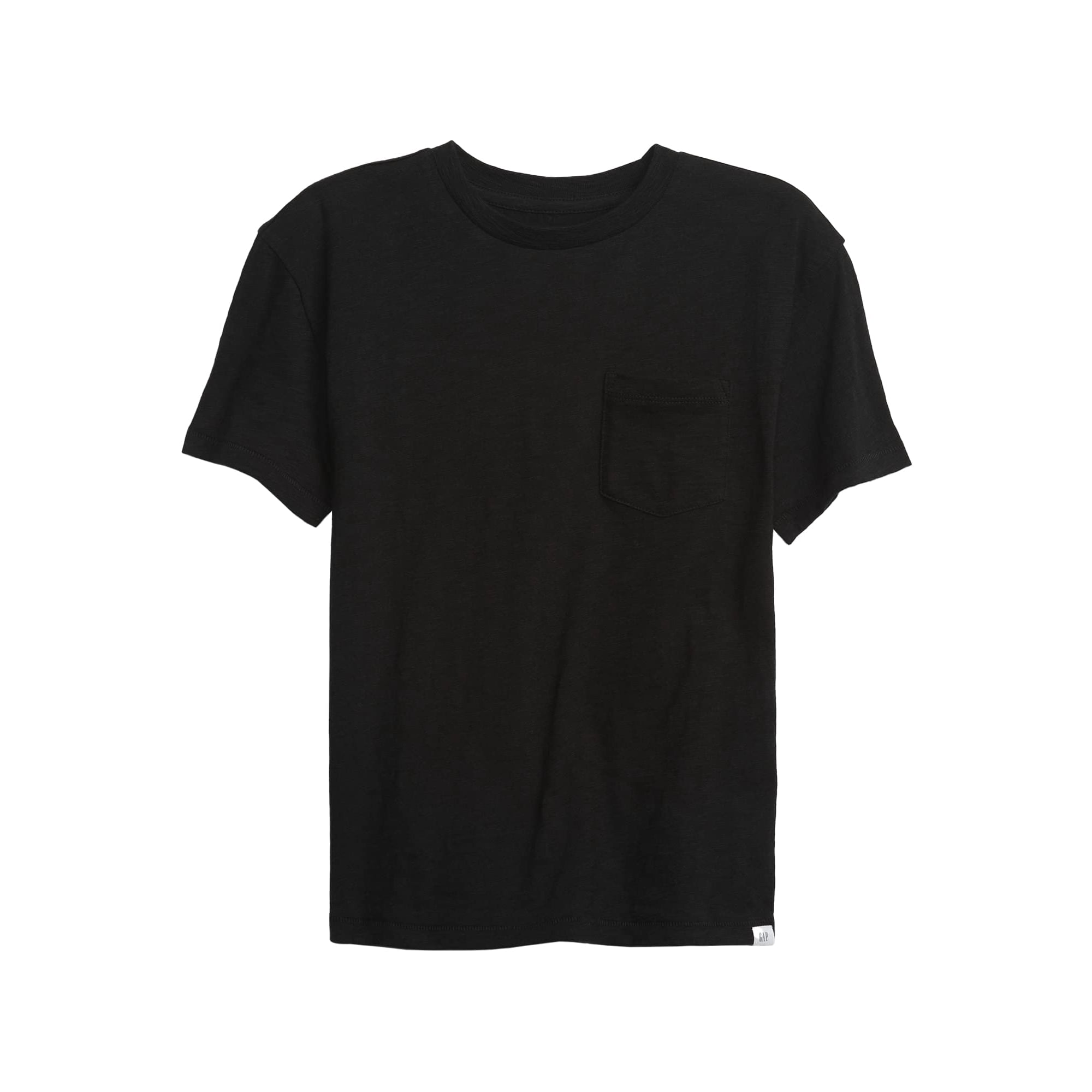 Camiseta Gap Pocket Crew Negra Para Niños Talla S